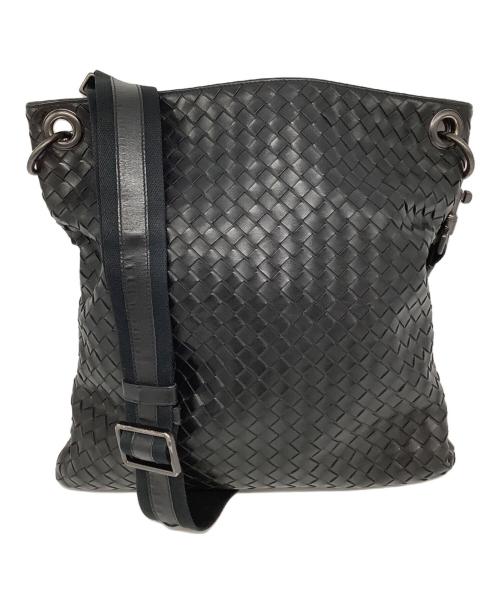 BOTTEGA VENETA（ボッテガベネタ）BOTTEGA VENETA (ボッテガベネタ) イントレチャート ショルダーバッグ ブラックの古着・服飾アイテム