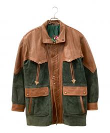 その他ブランド（ソノタブランド）の古着「レザージャケット」｜グリーン×ブラウン