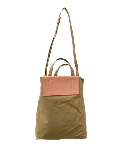 Acne studios（アクネ ストゥディオス）Acne studios (アクネ ストゥディオス) ペイパリーナイロントートバッグ ブラウン×ピンクの古着・服飾アイテム