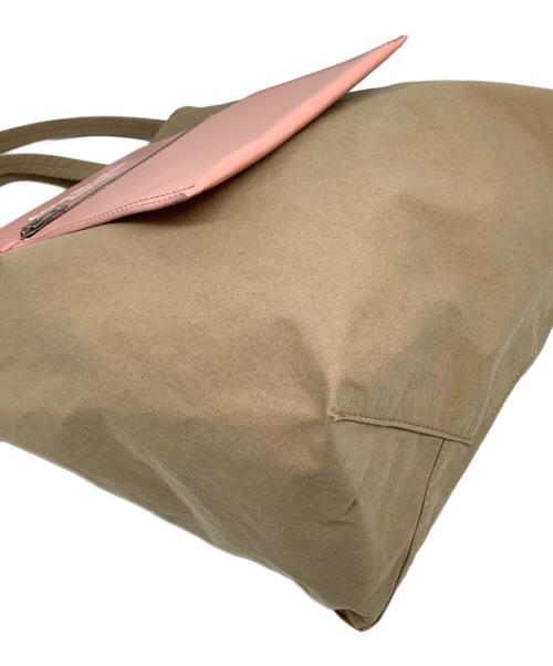 Acne studios（アクネ ストゥディオス）Acne studios (アクネ ストゥディオス) ペイパリーナイロントートバッグ ブラウン×ピンクの古着・服飾アイテム