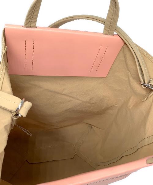 Acne studios（アクネ ストゥディオス）Acne studios (アクネ ストゥディオス) ペイパリーナイロントートバッグ ブラウン×ピンクの古着・服飾アイテム