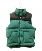 Schottショット）の古着「クラシックレザーコンビダウンベスト」｜ブラック×グリーン