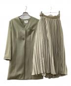 Ameriアメリ）の古着「MANY WAY LAYERED PLEATS DRESS」｜グリーン×ベージュ