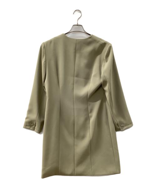 Ameri（アメリ）Ameri (アメリ) MANY WAY LAYERED PLEATS DRESS グリーン×ベージュ サイズ:Mの古着・服飾アイテム