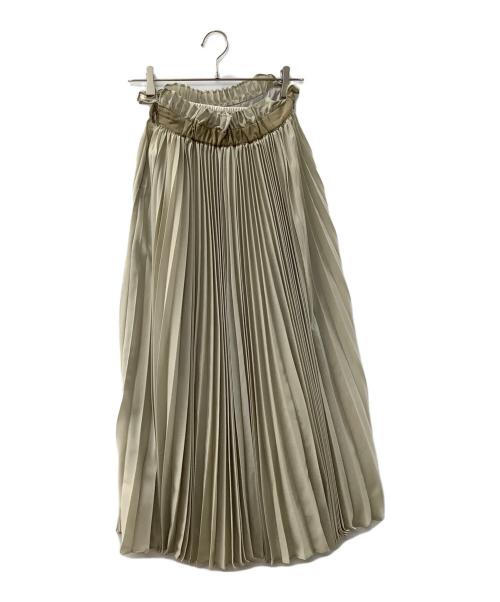 Ameri（アメリ）Ameri (アメリ) MANY WAY LAYERED PLEATS DRESS グリーン×ベージュ サイズ:Mの古着・服飾アイテム