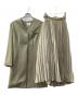 Ameri（アメリ）の古着「MANY WAY LAYERED PLEATS DRESS」｜グリーン×ベージュ