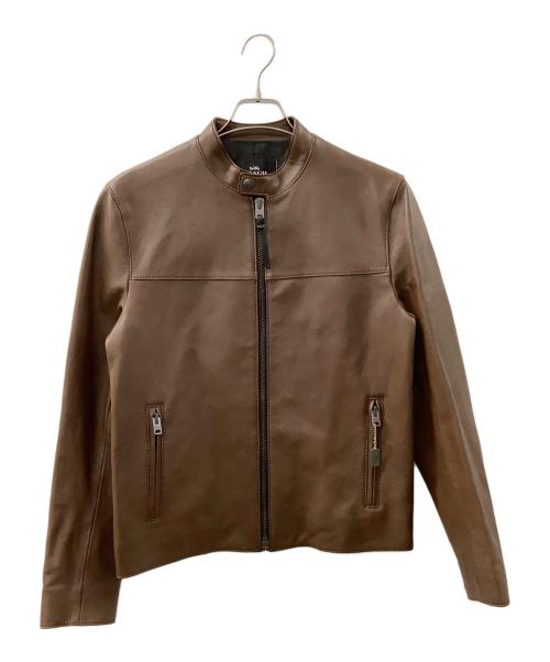 COACH（コーチ）COACH (コーチ) シングルレザージャケット ブラウン サイズ:Sの古着・服飾アイテム