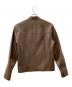 COACH (コーチ) シングルレザージャケット ブラウン サイズ:S：50000円
