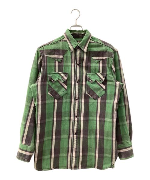 knackered（ナッカード）knackered (ナッカード) チェックシャツ グリーン サイズ:Lの古着・服飾アイテム