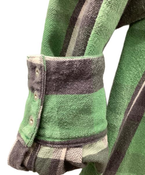 knackered（ナッカード）knackered (ナッカード) チェックシャツ グリーン サイズ:Lの古着・服飾アイテム
