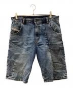 DIESELディーゼル）の古着「ハーフデニムパンツ」｜インディゴ