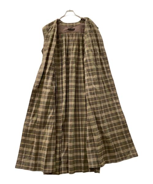 Curensology（カレンソロジー）Curensology (カレンソロジー) リネンギャザーop ブラウン サイズ:38 未使用品の古着・服飾アイテム