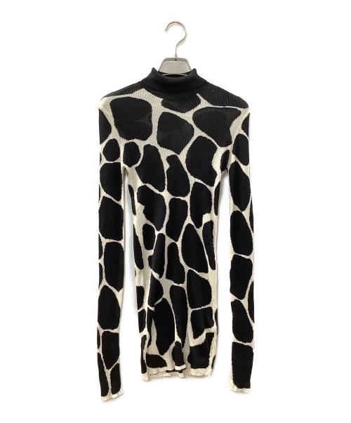 BURBERRY PRORSUM（バーバリープローサム）BURBERRY PRORSUM (バーバリープローサム) シルクニット ブラック×ホワイト サイズ:S 未使用品の古着・服飾アイテム