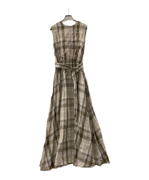 BLUEBIRD BOULEVARD（ブルーバードブルバード）BLUEBIRD BOULEVARD (ブルーバードブルバード) ノースリーブワンピース ベージュ サイズ:Mの古着・服飾アイテム