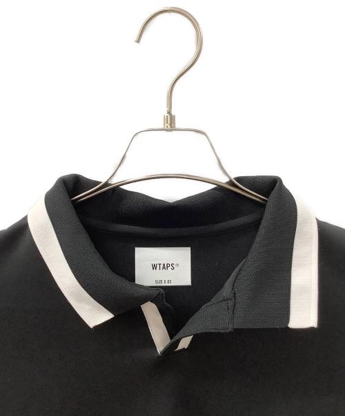 WTAPS（ダブルタップス）WTAPS (ダブルタップス) 襟ラインスキッパーポロシャツ ブラック×ホワイト サイズ:3の古着・服飾アイテム