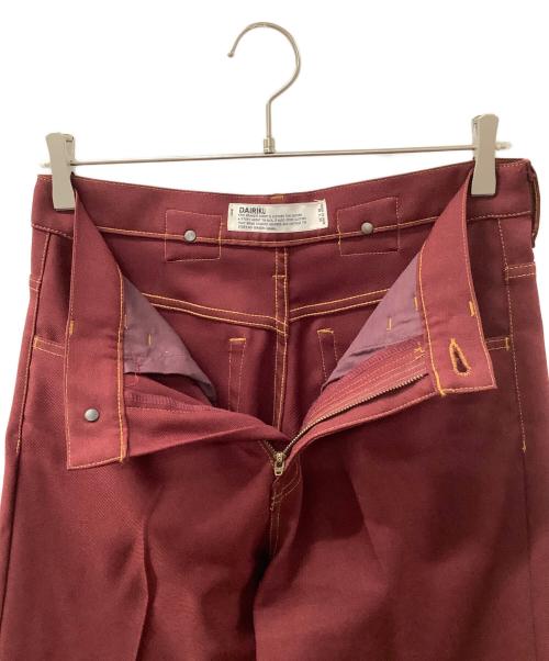 DAIRIKU（ダイリク）DAIRIKU (ダイリク) Straight Flasher Pressed Pants（ストレートフラッシャープレスパンツ） ボルドー サイズ:29の古着・服飾アイテム