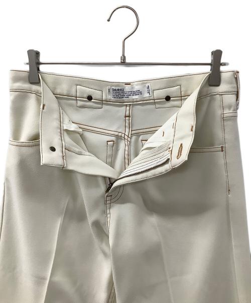 DAIRIKU（ダイリク）DAIRIKU (ダイリク) Flasher Pressed Pants フラッシャー プレス パンツ  アイボリー サイズ:29の古着・服飾アイテム