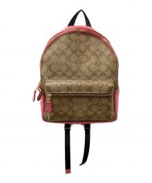 COACH（コーチ）の古着「シグネチャー」｜ベージュ×ピンク