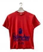 BAPE BY A BATHING APEベイプバイアベイシングエイプ）の古着「Tシャツ」｜レッド