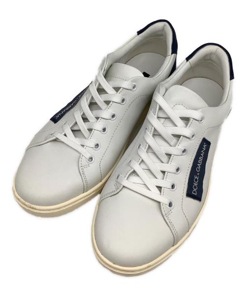 DOLCE & GABBANA（ドルチェ＆ガッバーナ）DOLCE & GABBANA (ドルチェ＆ガッバーナ) スニーカー  ホワイト×ネイビー サイズ:6 1/2の古着・服飾アイテム