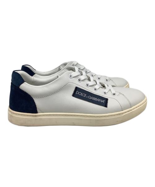 DOLCE & GABBANA（ドルチェ＆ガッバーナ）DOLCE & GABBANA (ドルチェ＆ガッバーナ) スニーカー  ホワイト×ネイビー サイズ:6 1/2の古着・服飾アイテム