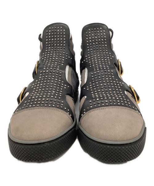 VERSACE（ヴェルサーチェ）VERSACE (ヴェルサーチェ) ハイカットスニーカー ブラウン×グレー サイズ:39の古着・服飾アイテム