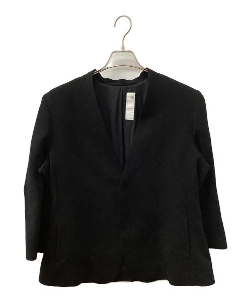 NO CONTROL AIR（ノーコントロールエアー）NO CONTROL AIR (ノーコントロールエアー) ライトクレープダブルクロスノーカラージャケット ブラック サイズ:38の古着・服飾アイテム