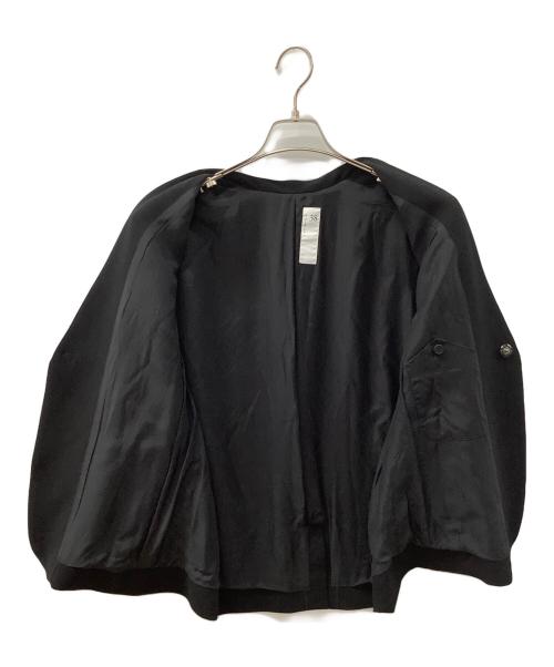 NO CONTROL AIR（ノーコントロールエアー）NO CONTROL AIR (ノーコントロールエアー) ライトクレープダブルクロスノーカラージャケット ブラック サイズ:38の古着・服飾アイテム