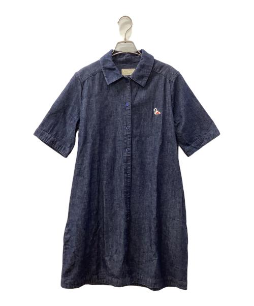 maison kitsune（メゾンキツネ）maison kitsune (メゾンキツネ) 膝丈デニムワンピース ネイビー サイズ:38の古着・服飾アイテム