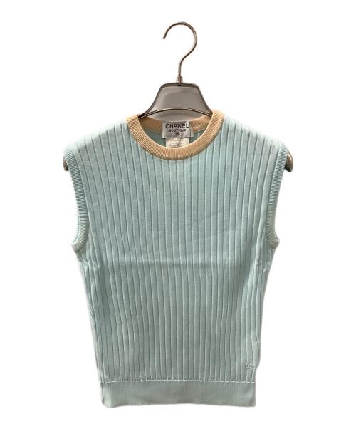 CHANEL（シャネル）CHANEL (シャネル) アンサンブルニットカーディガン スカイブルー サイズ:40の古着・服飾アイテム