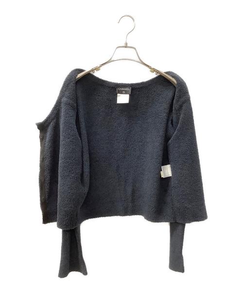 CHANEL（シャネル）CHANEL (シャネル) パイル地カーディガン ネイビー サイズ:42の古着・服飾アイテム