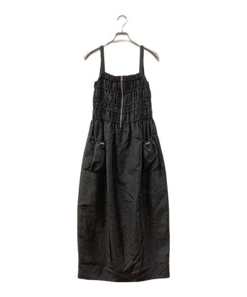 emmi（エミ）emmi (エミ) シャーリングワンピ―ス ブラックの古着・服飾アイテム