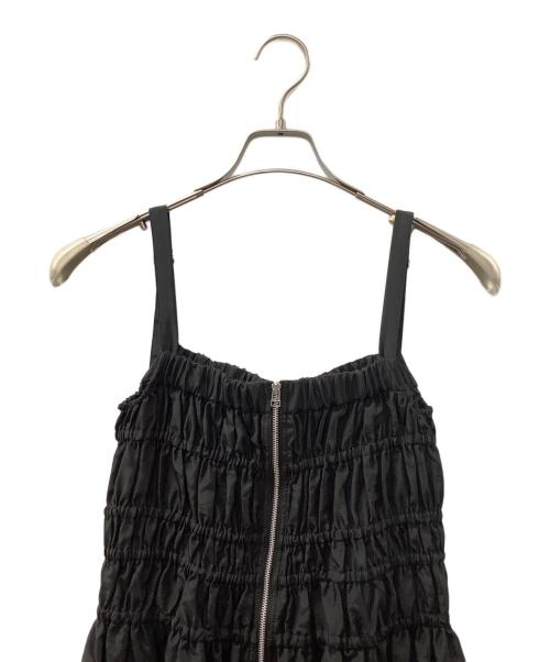 emmi（エミ）emmi (エミ) シャーリングワンピ―ス ブラックの古着・服飾アイテム