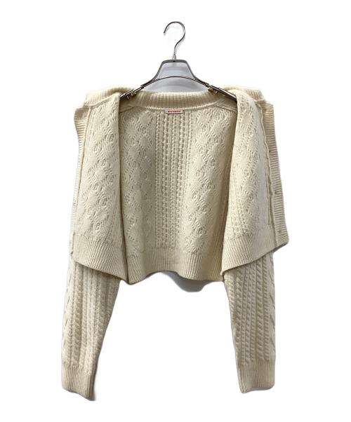 RYETENDER（ライテンダー）RYETENDER (ライテンダー) ケーブルニットカーディガン ベージュの古着・服飾アイテム