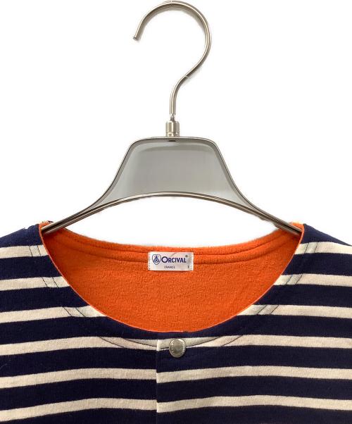 ORCIVAL（オーシバル）ORCIVAL (オーシバル) 裏ボアカーディガン ネイビー×ホワイト サイズ:1の古着・服飾アイテム