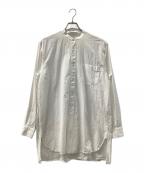 COMOLIコモリ）の古着「バンドカラーシャツ」｜ホワイト