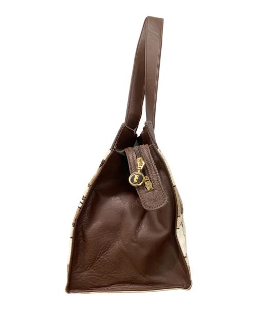 FEILER（フェイラー）FEILER (フェイラー) トートバッグ ブラウン×ベージュの古着・服飾アイテム