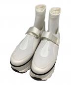 Snidelスナイデル）の古着「ベルクロニットスニーカ」｜ホワイト