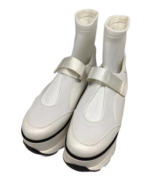 Snidel（スナイデル）Snidel (スナイデル) ベルクロニットスニーカ ホワイト サイズ:Sの古着・服飾アイテム