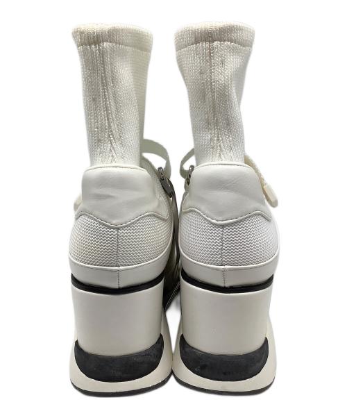 Snidel（スナイデル）Snidel (スナイデル) ベルクロニットスニーカ ホワイト サイズ:Sの古着・服飾アイテム