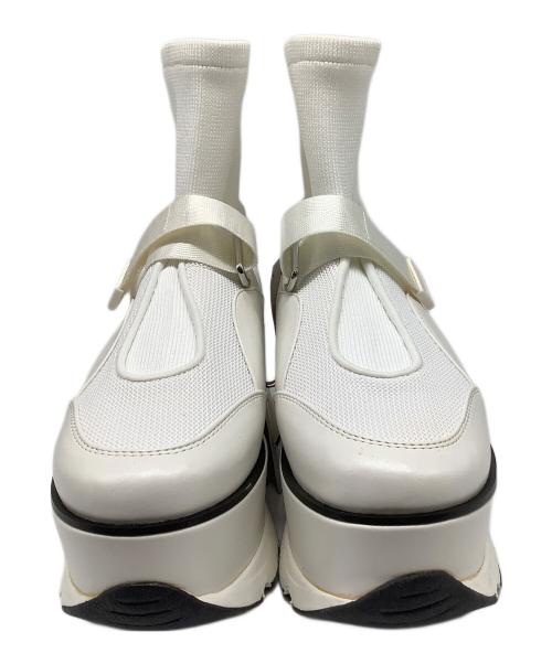 Snidel（スナイデル）Snidel (スナイデル) ベルクロニットスニーカ ホワイト サイズ:Sの古着・服飾アイテム