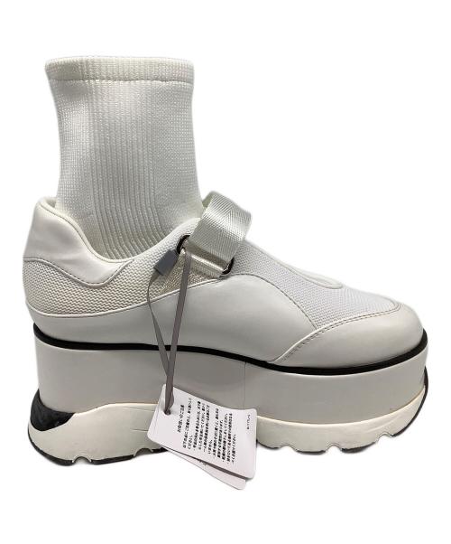 Snidel（スナイデル）Snidel (スナイデル) ベルクロニットスニーカ ホワイト サイズ:Sの古着・服飾アイテム