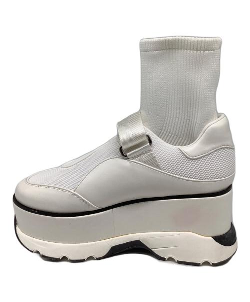 Snidel（スナイデル）Snidel (スナイデル) ベルクロニットスニーカ ホワイト サイズ:Sの古着・服飾アイテム