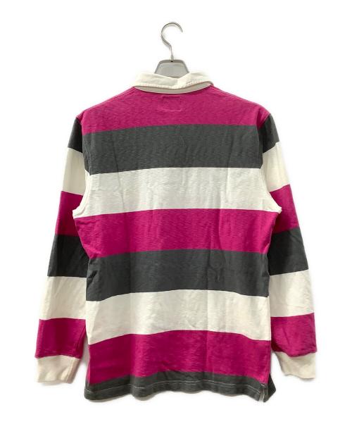 stussy（ステューシー）stussy (ステューシー) ラガーシャツ ピンク×グレー サイズ:Lの古着・服飾アイテム