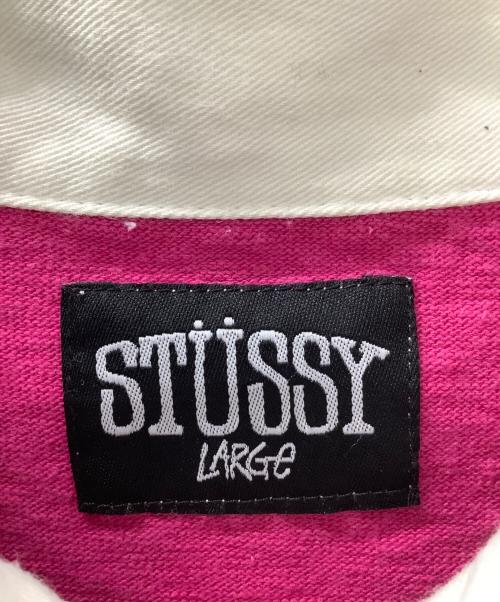 stussy（ステューシー）stussy (ステューシー) ラガーシャツ ピンク×グレー サイズ:Lの古着・服飾アイテム
