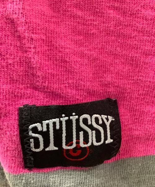 stussy（ステューシー）stussy (ステューシー) ラガーシャツ ピンク×グレー サイズ:Lの古着・服飾アイテム