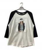 GOD SELECTION XXXゴッドセレクショントリプルエックス）の古着「ラグランカットソー」｜ホワイト×ブラック