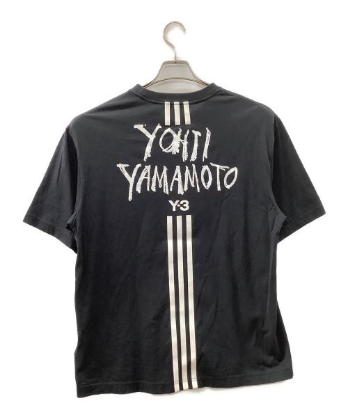 Y-3（ワイスリー）Y-3 (ワイスリー) スリーラインバックプリントTシャツ ブラック サイズ:Mの古着・服飾アイテム