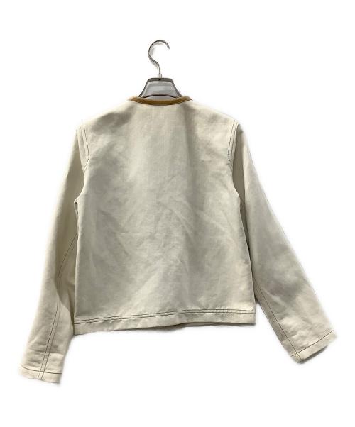 HERMES（エルメス）HERMES (エルメス) デニムジャケット ブラウン×ホワイト サイズ:36の古着・服飾アイテム