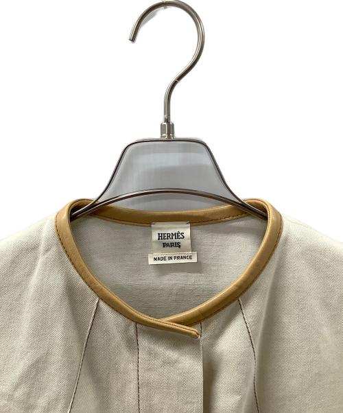 HERMES（エルメス）HERMES (エルメス) デニムジャケット ブラウン×ホワイト サイズ:36の古着・服飾アイテム